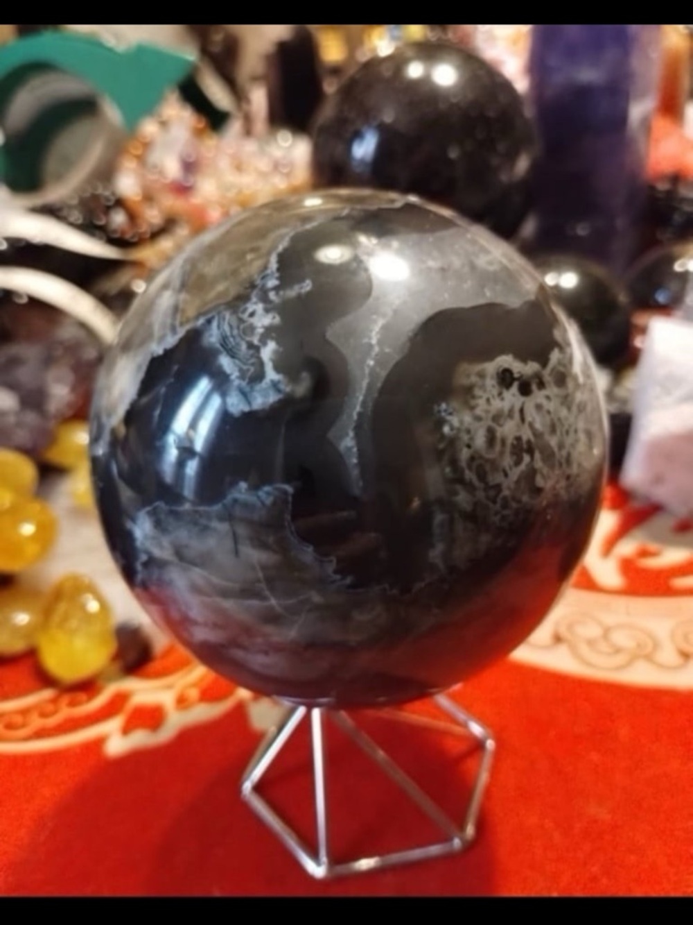 Volcano agate sphere - Picture 4 of 12